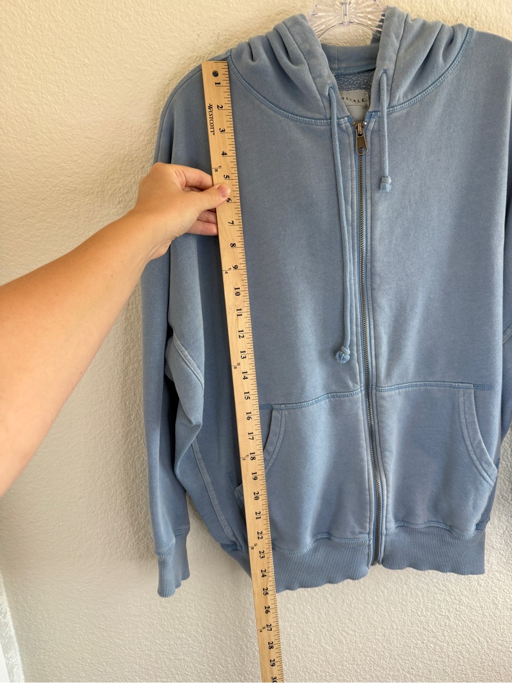 Aeropostale Unisex Full-Zip Light Blue Hoodie - Picture 10 of 11